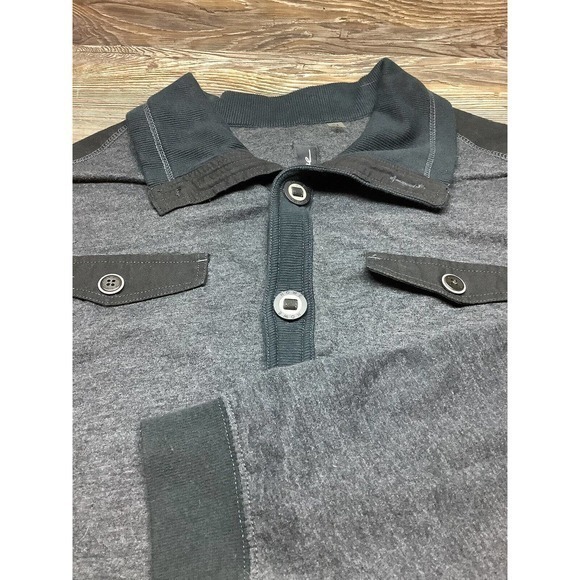 Howe full button long sleeve flap pocket High Collar‎ Designer BLK sweatshirt XL - Picture 2 of 10